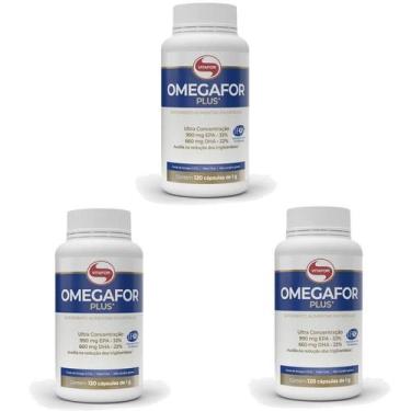 Imagem de 3x Omegafor Plus 120 Caps - Vitafor Omega 3 Selo IFOS original