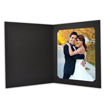 Imagem de Golden State Art, Pastas fotográficas sem ácido para imagens de 20 x 25 x 20 cm, pacote com 25 molduras pretas de papelão/papelão, ótimo para retratos e fotos, eventos especiais: formatura, casamento, PF035