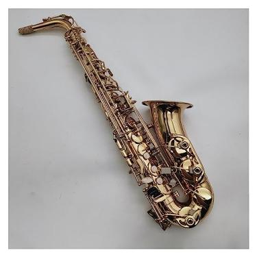 Imagem de Alto Eb Tune Saxofone E Flat Sax Instrumento Musical Latão Dourado Lacado Saxofone Com Capa e Acessórios