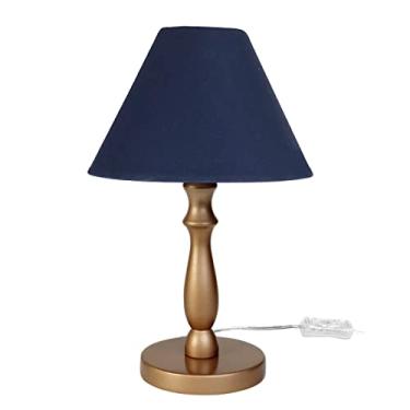 Imagem de Abajur Torneado Dourado Marinho Quarto Bebê Infantil Menino