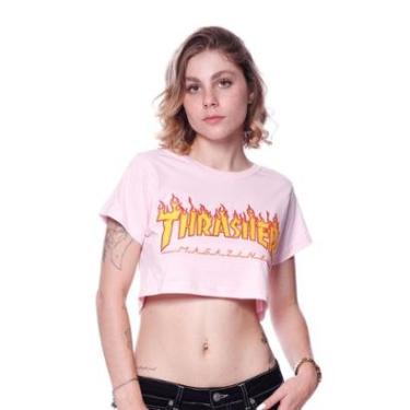 Imagem de Camiseta Cropped Thrasher Flame-Unissex