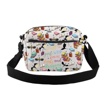 Imagem de Bolsa transversal inspirada na quarta asa, livros e dragões, presente para os amantes do dragão, para fãs do cavaleiro de dragão, pequena bolsa transversal mercadoria para livros, 25313 Fw Hc