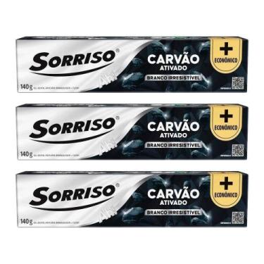 Imagem de kit 3 Creme Dental Sorriso Carvão 140g