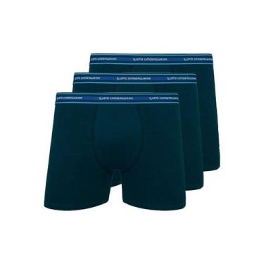 Imagem de Kit com 3 Cuecas Boxer Lupo 523-003, Azul marinho, GG