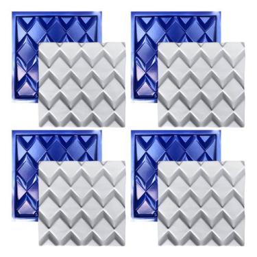 Imagem de Formas Poligonos 30x30 cm 3d Abs Azul Gesso Cimento 1mm - Xmoldes Form
