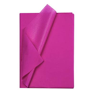 Imagem de RUSPEPA Papel de seda para embrulho de presente – Papel de seda rosa quente para embrulho de presente, artesanato artístico, faça você mesmo, bolsas de pacote, aniversário, casamento e mais – 49,5 x 70 cm – 25 folhas