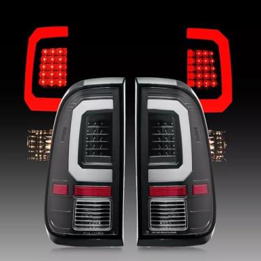 Imagem de Para Ford F250 F350 F450 2008-2016 Conjunto de lâmpada traseira de luzes traseiras, lâmpada de freio de substituição de tubo C interno branco, lente transparente, alojamento preto