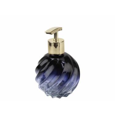 Imagem de 01 Vidro Lavabo Espiral Degrade Azul 250ml Saboneteira Luxo - Seven Gl