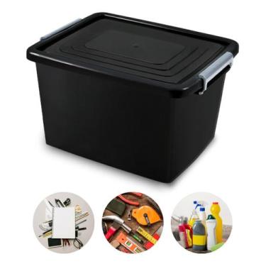 Imagem de Caixa Organizadora Com Tampa E Trava 20 Litros Preta - Arqplast