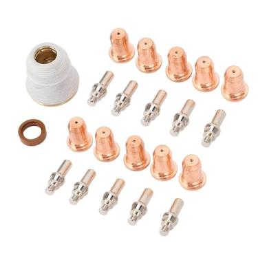 Imagem de 23pcs Kit de Consumo de Corte de Plasma Com Eletrodos de Bocais e Copos de Proteção para a Indústria de Engenharia de Fabricação de Metal