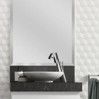 Imagem de Lavatório em Porcelanato para Banheiro 60cm Slim para Cuba de Apoio Slim