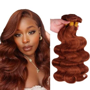 Imagem de Pacotes de cabelo HuxoWax Marrom avermelhado Cor #33 Body Wave 35-45cm