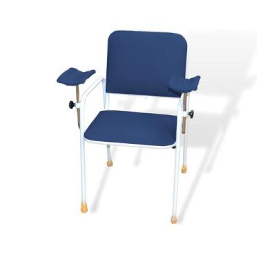 Imagem de Cadeira Coleta Braço Lateral Simples Esmaltada - SaúdeMóveis, AM - Azu