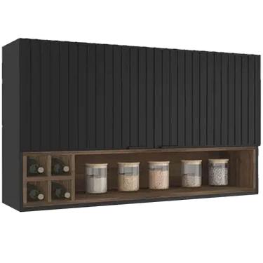 Imagem de Armário Aéreo Exclusive 120cm 2 Portas Itatiaia Cor Grafite