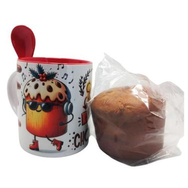 Imagem de Caneca Com Colher Gente Que Ama Chocotone+Chocotone 80 G - Coleção Tea