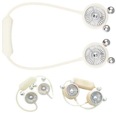 Imagem de Ericfavre Ventilador de pescoço portátil, ventilador USB mãos livres com vento forte, 360° ajustável alta flexibilidade ventilador pessoal vestível para escritório, casa, ao ar livre, viagens (branco)