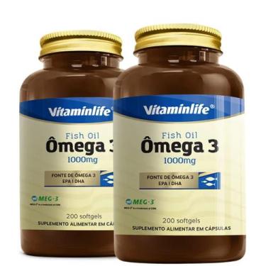 Imagem de Ômega 3 Óleo de Peixe Diversas Quantidades 200 Cápsulas 1000mg Vitamin