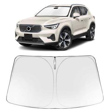 Imagem de Proadsy Protetor solar para para-brisa 2025 com ajuste personalizado Volvo XC40 2019-2025 protetor solar frontal dobrável blocos de viseira de sol raios UV mantêm acessórios de refrigerador de carro