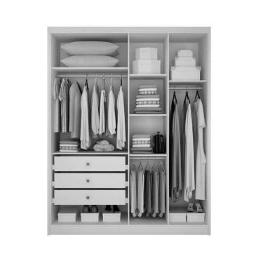 Imagem de Guarda Roupa Solteiro Moderni 100% Mdf 4 Portas 3 Gavetas Cumaru