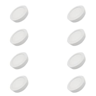 Imagem de 8 Luminária Plafon Led 18w Sobrepor Ourolux Redondo 2700k Cor Branco Q