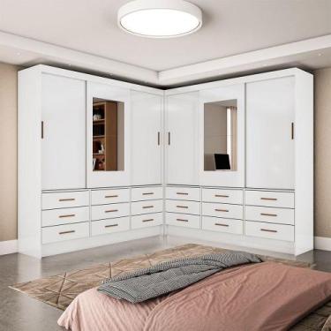 Imagem de Closet Sevilha 6 Portas Casal Duplo Com Espelho 18 Gavetas - CARIOCA M