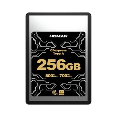 Imagem de HOMAN Cartão de memória profissional CFexpress tipo A de 256 GB, velocidade de leitura de até 900 MB/s e velocidade de gravação de 800 MB/s, para gravação de vídeo 4K 120P, 8K compatível com câmeras