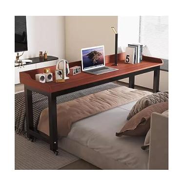 Imagem de SGeneE Mesa sobrecama, mesa sobre cama com rodas traváveis, mesa móvel para laptop, mesa de computador para trabalhar/estudar/comer (170 x 60 x 80 cm)
