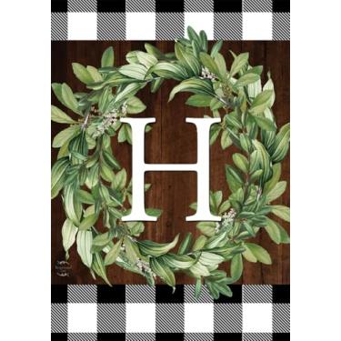 Imagem de Briarwood Lane Guirlanda monograma H bandeira de jardim todos os dias 32 x 45 cm