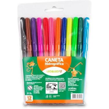 Imagem de Caneta Canetinha Hidrocor Plus Com 12 Cores Leo&leo - LF PRESENTES LTD