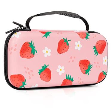 Imagem de Lokigo Estojo De Transporte Para Nintendo Switch/Switch Oled, Switch Rosa Meninas E Meninos, Bolsa Portátil À Prova Choque Com 20 Compartimentos Cartões Jogo, Console Joy-Con Acessórios