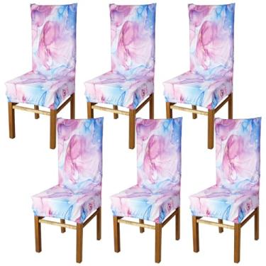 Imagem de bigjvbfv 6 capas de assento de cadeira, capas de cadeira de jantar, capa protetora decorativa antiderrapante elástica, poliéster lavável removível, capa de mesa de cozinha para sala de jantar, casa