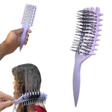 Imagem de Escova De Fitagem Cabelos Cacheados Ondulados Cachos - Mofashi, Roxo