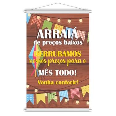 Imagem de Banner Lona Festa Junina Arraiá São João Parede Decoração 60x90cm (BNFJN0005)