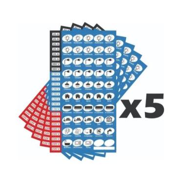 Imagem de Kit 5x Cartela Adesivo Cd Disjuntor Sinalização Quadro Força - CIMG