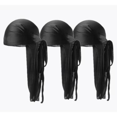 Imagem de Kit 3 Durag Waves Premium Original - Barbershopp62, Preto