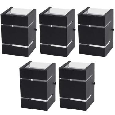 Imagem de Kit 5x Arandela Externa 2 Focos 2 Frisos Alumínio Preta G9 IP65