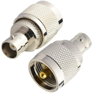 Imagem de Boobrie Conector Coaxial BNC UHF PL259 UHF Macho para BNC Fêmea, Adaptador de Baixa Perda para Antenas RF/Dispositivos LAN Sem Fio/Cabo Coaxial/Rádios Wi-Fi, Pacote com 2 Unidades