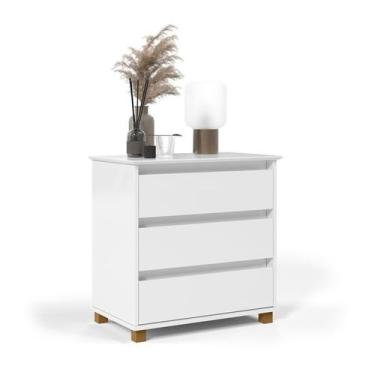 Imagem de Mini Cômoda/Mesa de Cabeceira Quarto 3 Gavetas Eliza - Várias Cores - 