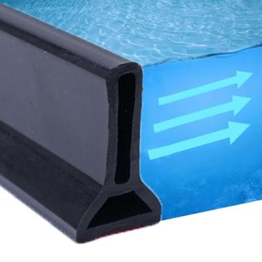 Imagem de Barreira de água de barragem de chuveiro dobrável para chuveiro e sistema de retenção e mantém a água dentro do limiar de separação seca e molhada adequada para banheiro e cozinha (78 polegadas, preto