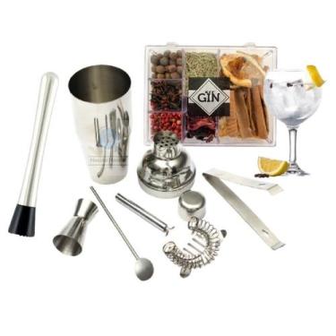 Imagem de Kit 7 Peças Gin Coqueteleira Caipirinha Barman Bartender Profissional 