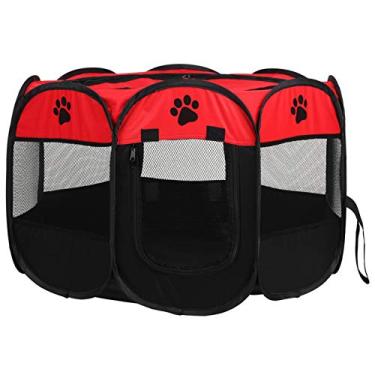 Imagem de Tenda para animais de estimação, tenda para cães, gaiola de malha para animais de estimação, gaiola de malha para cães, capa dobrável portátil para uso interno e externo (vermelha)