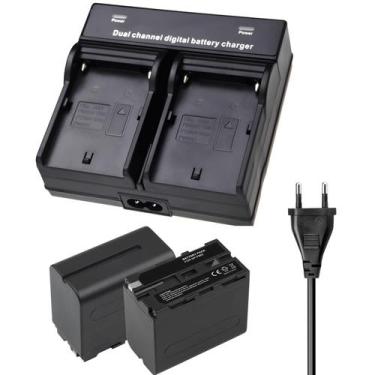 Imagem de Kit 2x Baterias e Carregador Duplo NP-F960/F970 para Estúdio - WorldVi