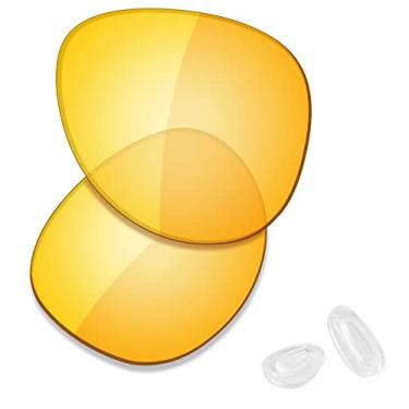Imagem de SAUCER Lentes de reposição premium e protetores de nariz para óculos de sol Oakley Elmont M OO4119 58 mm High Defense - Amarelo HD