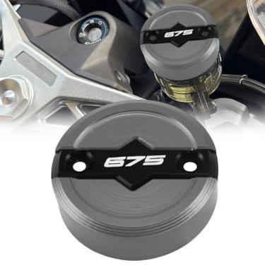 Imagem de XIDAODIT Para CFMOTO 675SR-R 750SR-R Tampa do copo de óleo frontal tampa decorativa tampa superior da bomba de freio (cinza)