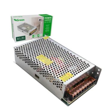 Imagem de Fonte Chaveada Colmeia Metal 24V 10A 240W Bivolt Proteção - Green