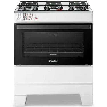 Imagem de Fogão 5 Bocas Esmaltec Ideal Top Limpa Fácil Branco Inox Bivolt - T5IAB