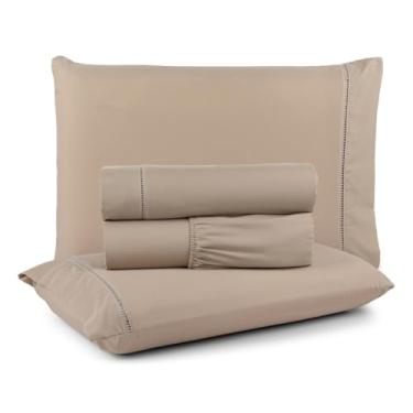 Imagem de Kit roupa de cama cama queen size 400 fios 03 agulhas(AVELA,Solteiro)