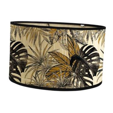 Imagem de predolo Abajur com estampa de tambor, abajur pendente rústico para casa, capa redonda de bambu para quarto, dormitório, hotel, Style a