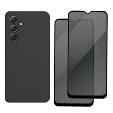 Imagem de Capinha Para Galaxy A54 Capa Preta Premium Proteção Câmera + 2 Películas Privacidade Anti Spy