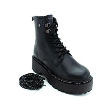 Imagem de Coturno Feminino Cravo e Canela 165501 - Preto-Feminino